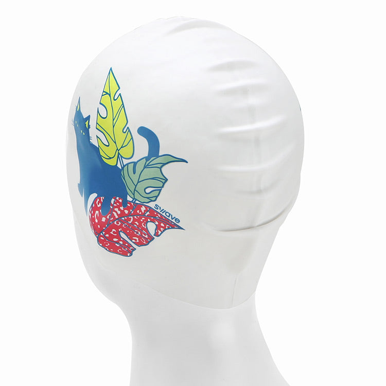 [SW-CS085] Hidden Cat シリコン スイムキャップ ホワイト