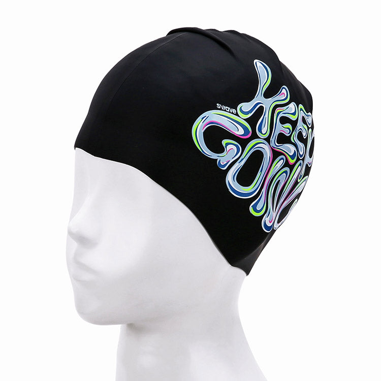 [SW-CS104] Keep Going シリコン スイムキャップ ブラック