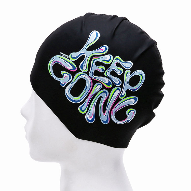 [SW-CS104] Keep Going シリコン スイムキャップ ブラック