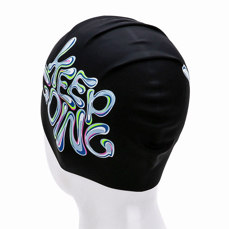 [SW-CS104] Keep Going シリコン スイムキャップ ブラック