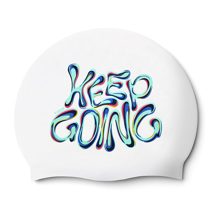 SWAVE KEEP GOING Silicone Swim Cap Green