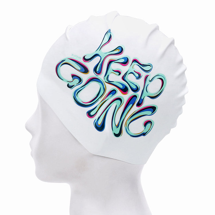 [SW-CS103] Keep Going シリコン スイムキャップ グリーン