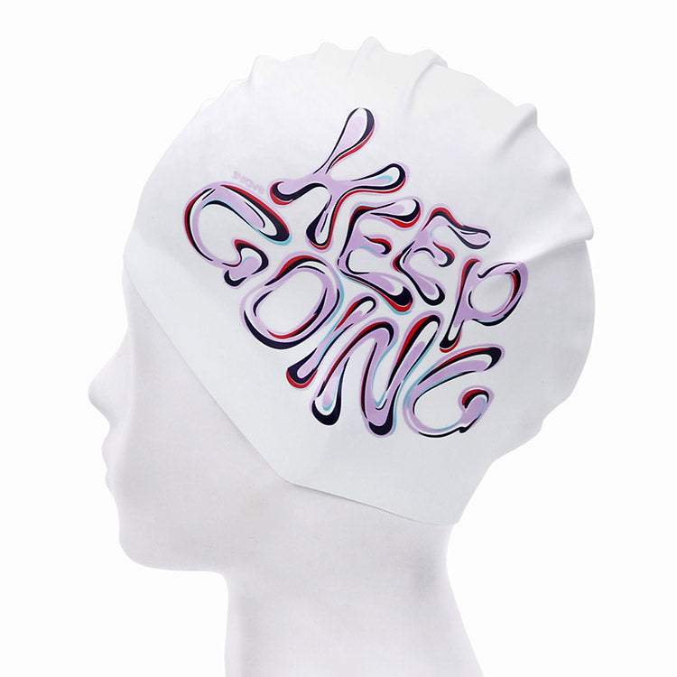 [SW-CS102] Keep Going シリコン スイムキャップ パープル