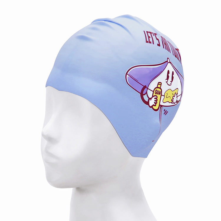 [SW-CS117] Let's Tan Together シリコン スイムキャップ ペール ラベンダー