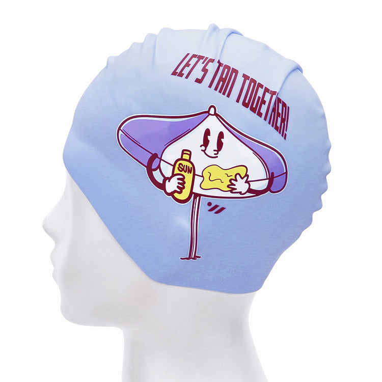 [SW-CS117] Let's Tan Together シリコン スイムキャップ ペール ラベンダー