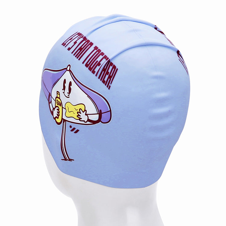 [SW-CS117] Let's Tan Together シリコン スイムキャップ ペール ラベンダー