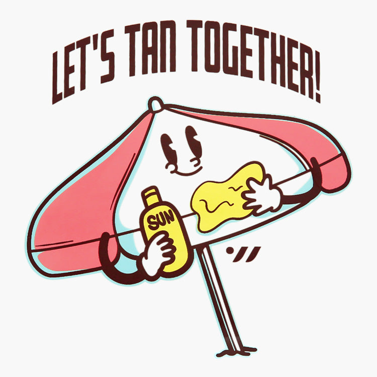 [SW-CS116] Let's Tan Together シリコン スイムキャップ ホワイト