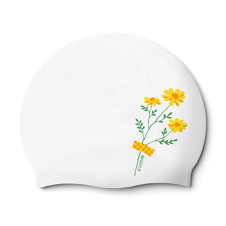 SWAVE Mini Flower Swim Cap White