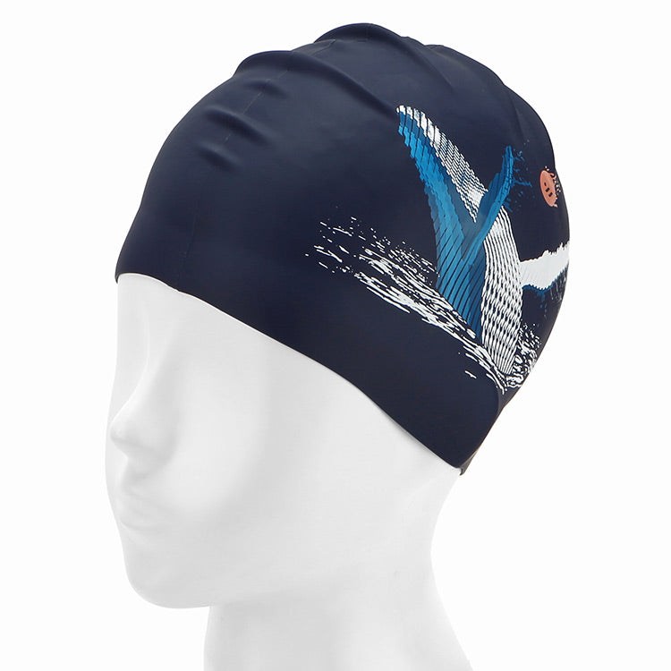 [SW-CS083-NVY] Play Whale Silicone Swim Cap Navy