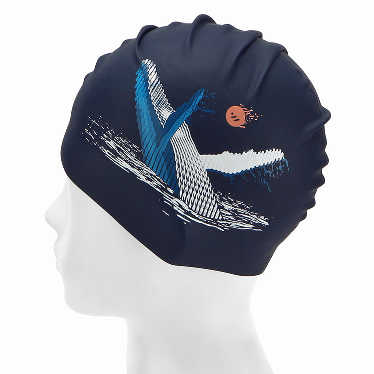 [SW-CS083-NVY] Play Whale Silicone Swim Cap Navy