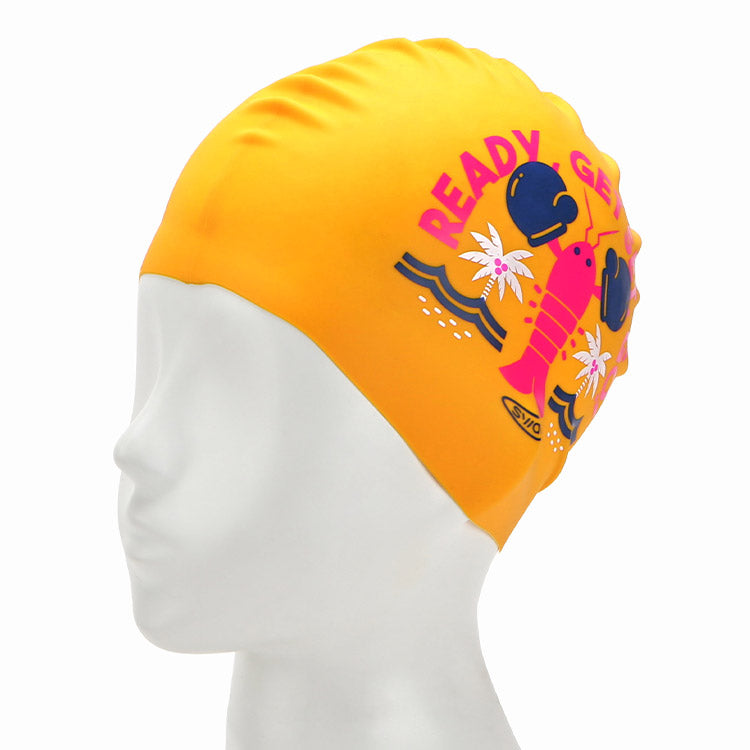 [SW-CS088] Ready Set Go シリコン スイムキャップ オレンジ
