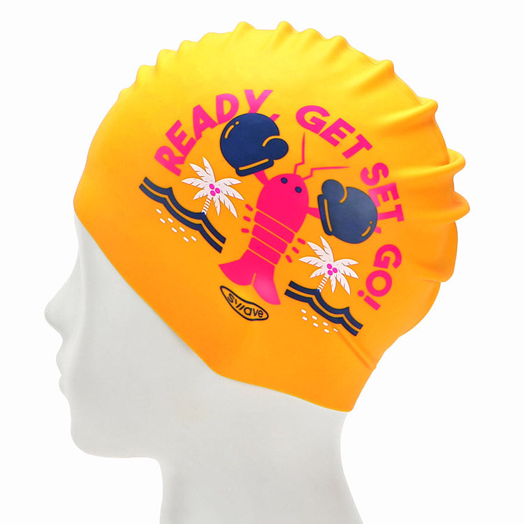 [SW-CS088] Ready Set Go シリコン スイムキャップ オレンジ