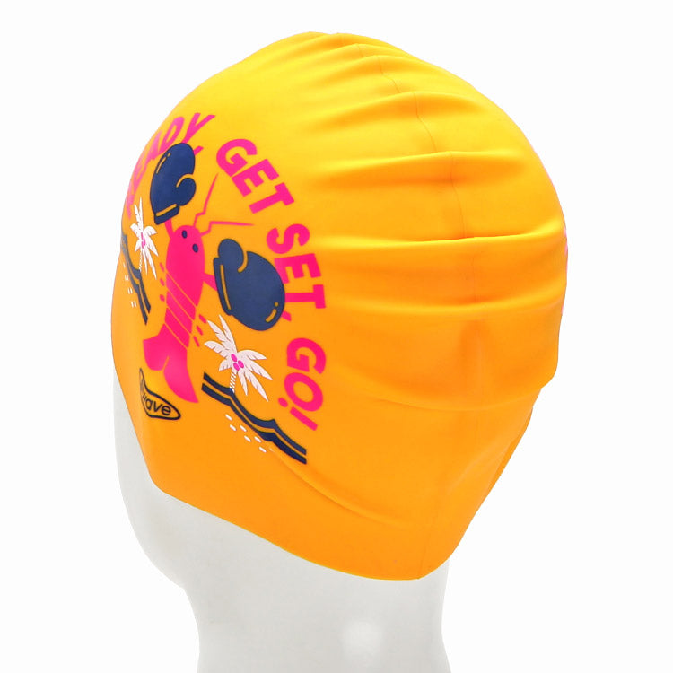 [SW-CS088] Ready Set Go シリコン スイムキャップ オレンジ