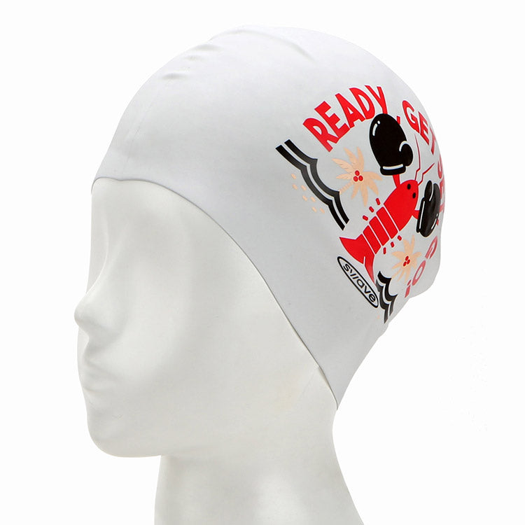 [SW-CS087] Ready Set Go シリコン スイムキャップ ホワイト