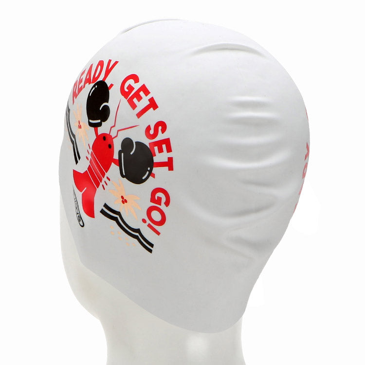 [SW-CS087] Ready Set Go シリコン スイムキャップ ホワイト