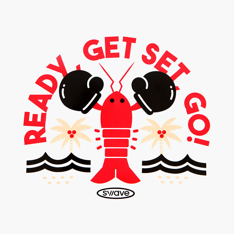 [SW-CS087] Ready Set Go シリコン スイムキャップ ホワイト