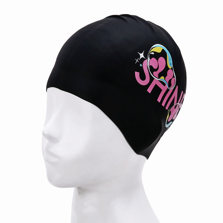 [SW-CS107] Shine シリコン スイムキャップ ブラック