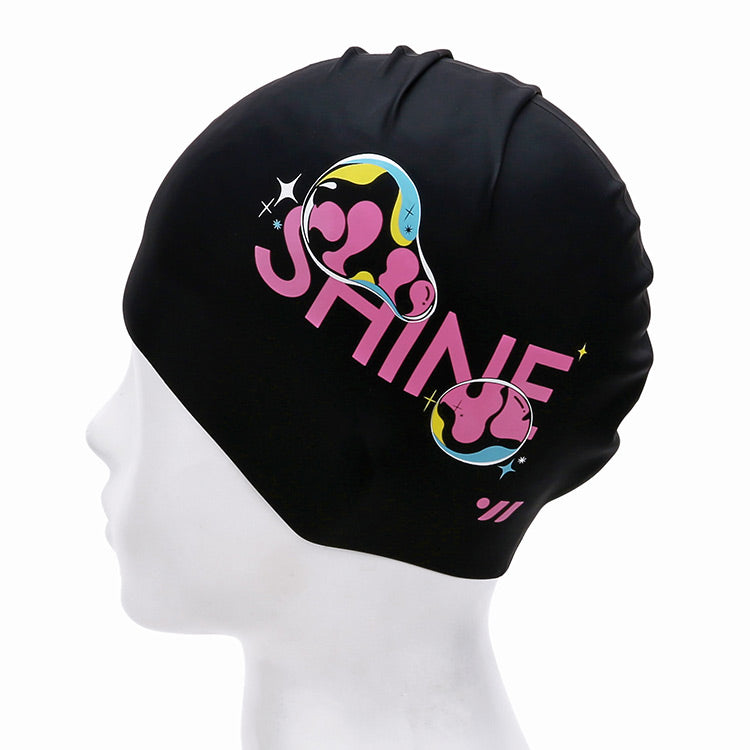 [SW-CS107] Shine シリコン スイムキャップ ブラック