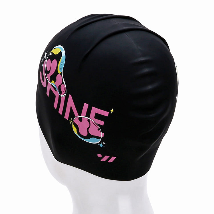 [SW-CS107] Shine シリコン スイムキャップ ブラック