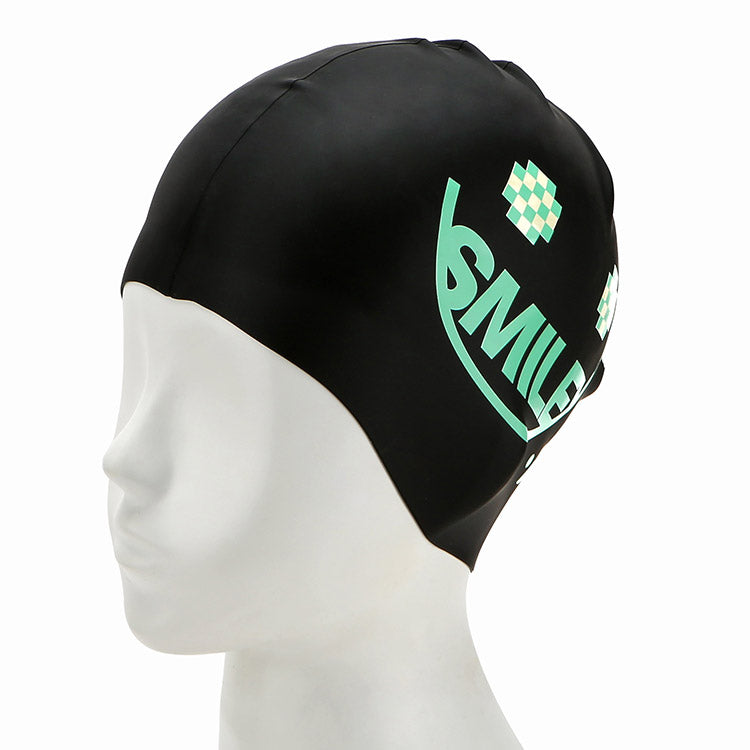 [SW-CS078] Smiley シリコン スイムキャップ ブラック