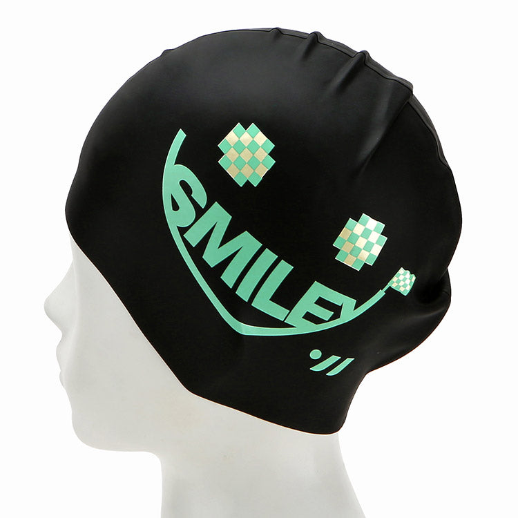 [SW-CS078] Smiley シリコン スイムキャップ ブラック