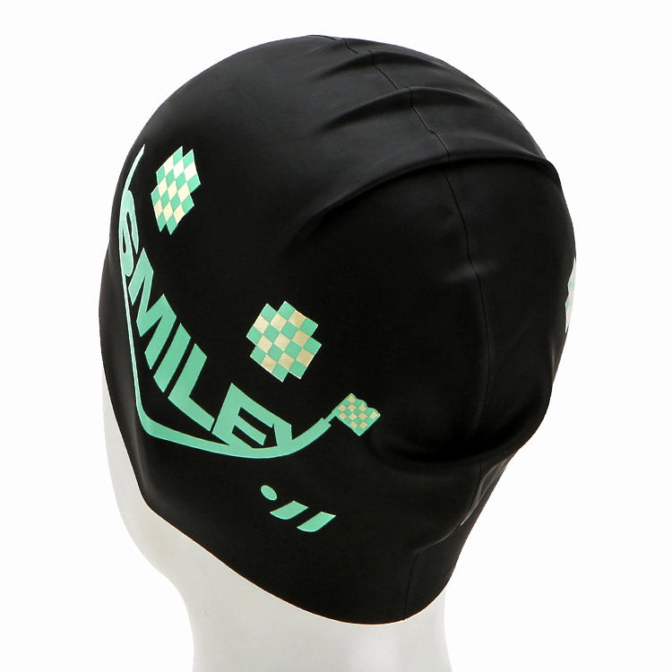 [SW-CS078] Smiley シリコン スイムキャップ ブラック