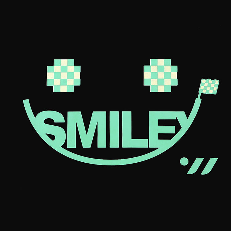 [SW-CS078] Smiley シリコン スイムキャップ ブラック