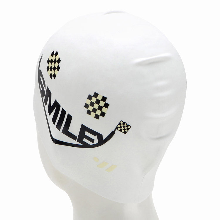 [SW-CS077] Smiley シリコン スイムキャップ ホワイト