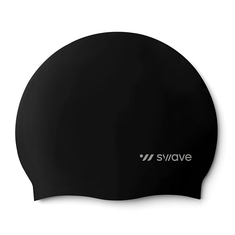 SWAVE Solid Silicone Swim Cap Black