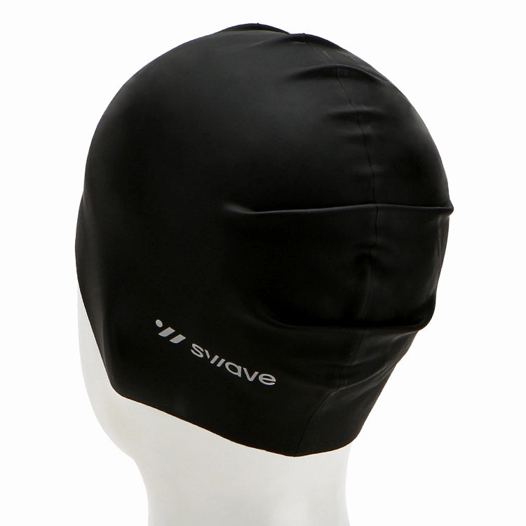[SW-CS058-BK] Solid Silicone Swim Cap Black