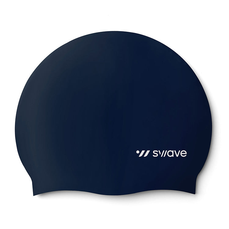 SWAVE Solid Silicone Swim Cap Navy