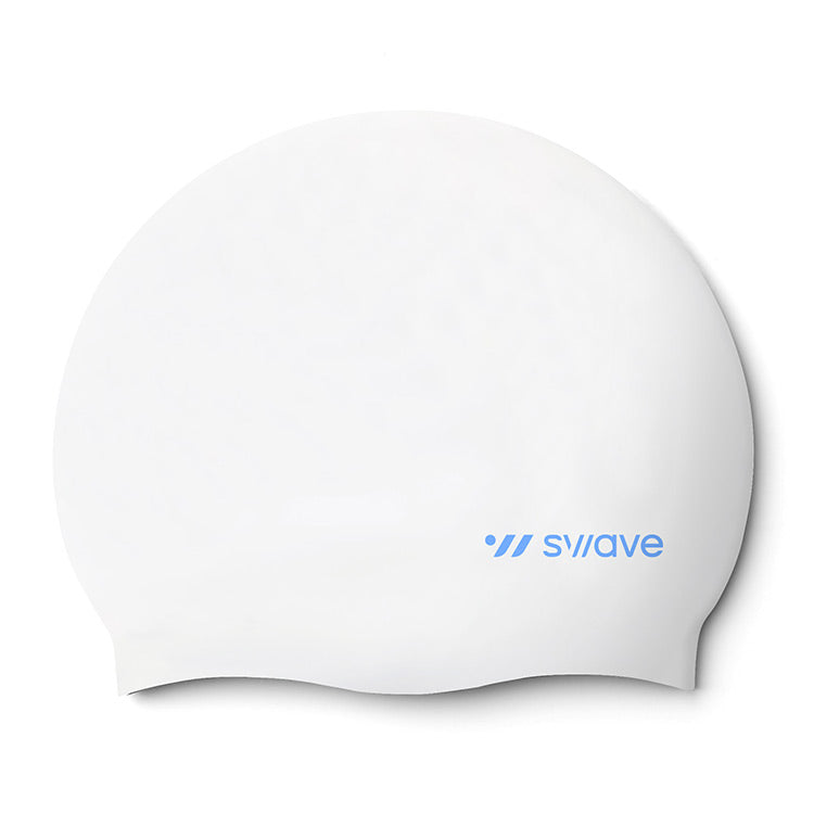 SWAVE Solid Silicone Swim Cap White