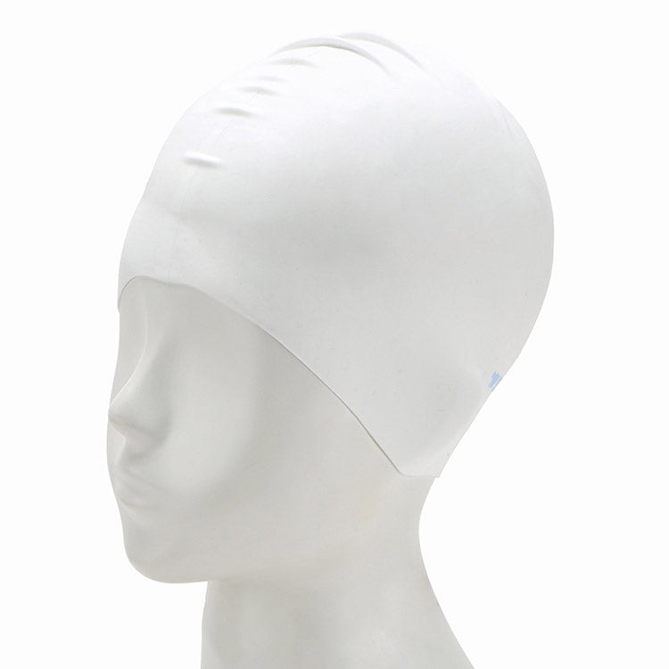 [SW-CS058-WT] Solid Silicone Swim Cap White