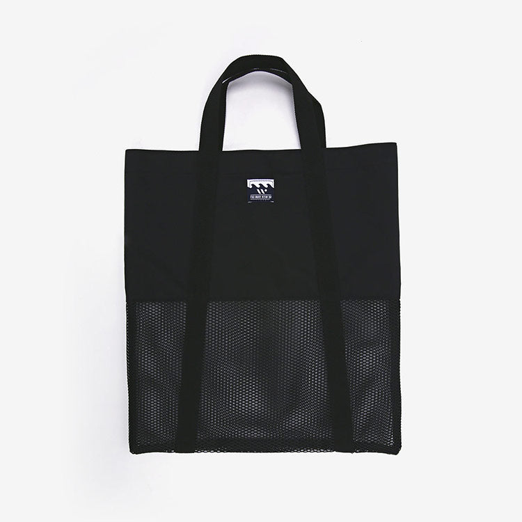 [SW-SMB003] Square Half Mesh Swim Bag Black