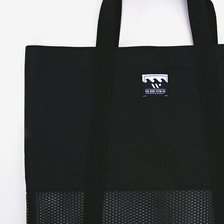 [SW-SMB003] Square Half Mesh Swim Bag Black