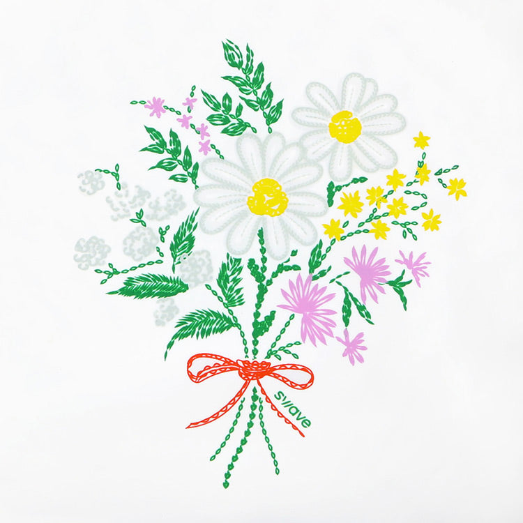 [SW-CS074-WHT] Stitch Flower Silicone Swim Cap White