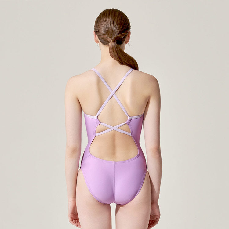 [SWC1WS004] Plie Double Cross Back Swimsuit Violet