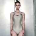 [SWD1WS007-1] Stella Double Point Back Swimsuit Silver