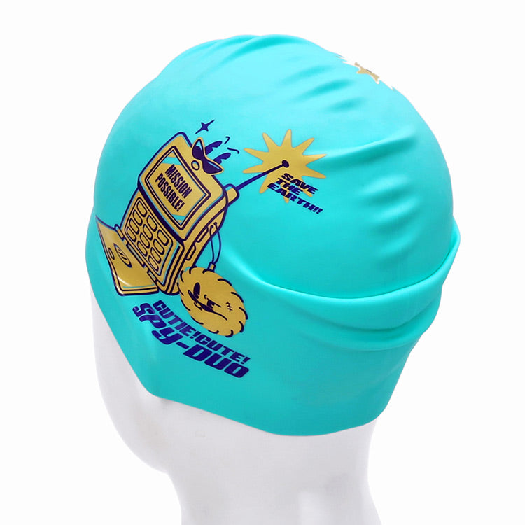 [SW-CS109] Y2K Spy Duo シリコン スイムキャップ ブルー