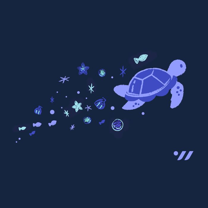 [SF1USC007] Dreaming Turtle Silicone Swim Cap Navy