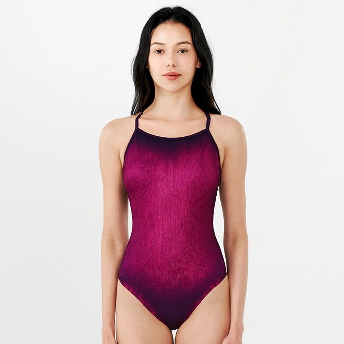 SWAVE Faded Ravine Double X-Back Swimsuit Plum Punch