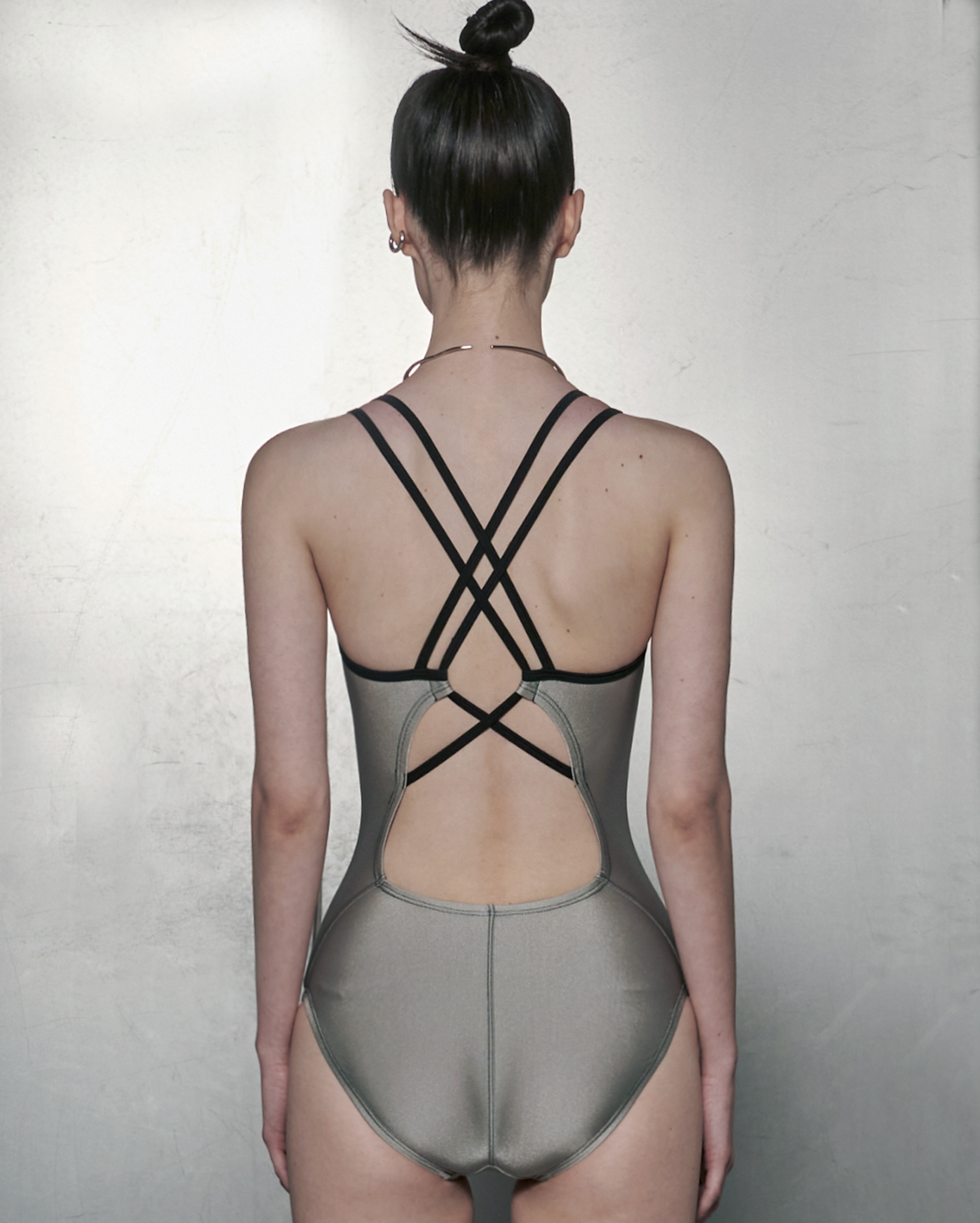 [SWD1WS007-1] Stella Double Pointバック水着 シルバー