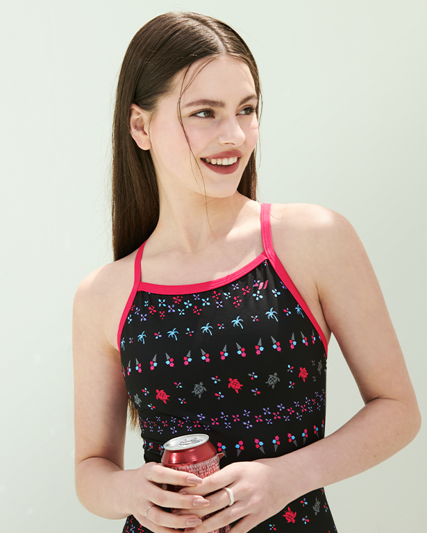 [SWE1WS013] Tiny Island V-Back Swimsuit Black